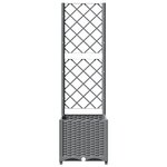 vidaXL Jardinière avec treillis Gris clair 40x40x136 cm PP