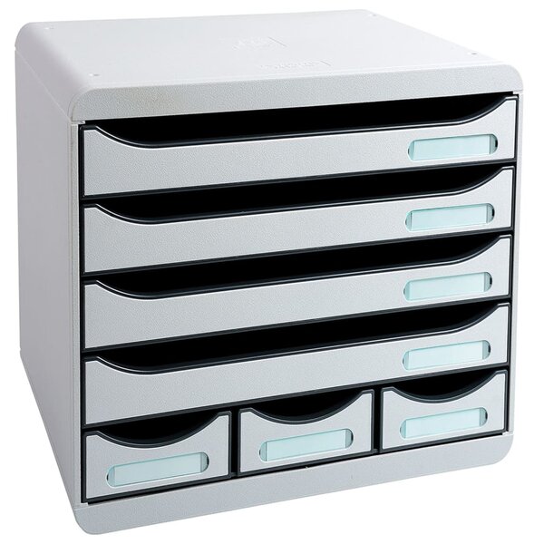 Exacompta Set de tiroirs de bureau Store-Box 7 tiroirs Gris clair