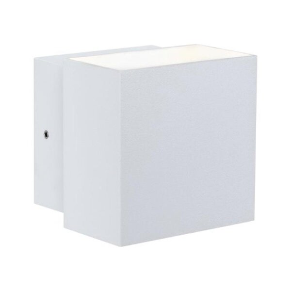 Applique murale LED en saille Cybo carrée 2x3 W blanc 100x100 mm