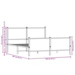 vidaXL Cadre de lit en métal sans matelas chêne fumé 140x200 cm