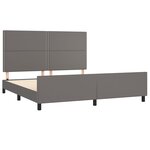 vidaXL Cadre de lit avec tête de lit Gris 160x200 cm Similicuir