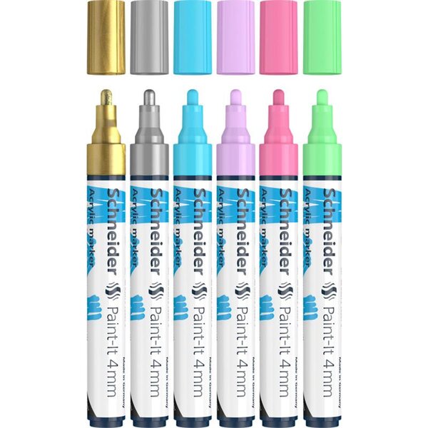 Paint-It 320 4 mm pochette 2 Multipack Épaisseurs de trait 4 mm Marqueurs acryliques SCHNEIDER