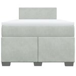 vidaXL Sommier à lattes de lit et matelas gris clair 120x190cm velours