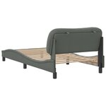 vidaXL Cadre de lit avec tête de lit Gris foncé 100x200 cm Tissu