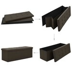 vidaXL Banc de rangement pliable Marron foncé Faux lin