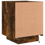 vidaXL Armoire de chevet et lumières LED chêne fumé bois d'ingénierie