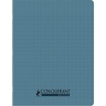 Cahier recyclé et recyclable  96 pages seyès 90 g  couverture polypropylène bleu  format 17 x 22 cm CONQUERANT