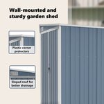vidaXL Remise de jardin murale Gris 118x100x178 cm Acier galvanisé