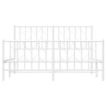 vidaXL Cadre de lit métal avec tête de lit/pied de lit blanc 135x190cm
