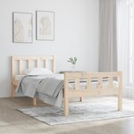 vidaXL Cadre de lit bois massif 75x190 cm petit simple