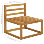 vidaXL Salon de jardin 6 Pièces avec coussin Crème Bois d'acacia solide