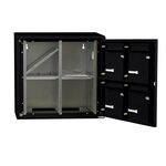 Bloc collectif Leabox  2x2  grade 3  simple face  extérieur  mural  noir 9005 finition brillante