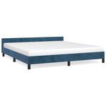 vidaXL Cadre de lit avec tête de lit Bleu foncé 160x200 cm Velours