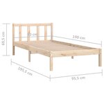 vidaXL Cadre de lit bois de pin massif 90x190 cm simple