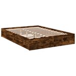 vidaXL Cadre de lit à tiroirs chêne fumé 160x200 cm bois d'ingénierie