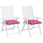 vidaXL Coussins de chaise lot de 2 rose 50x50x7 cm tissu oxford