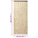 vidaXL Rideau anti-mouches beige 100x200 cm chenille