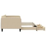 vidaXL Lit de jour avec gigogne et tiroirs sans matelas crème 90x200cm