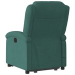 vidaXL Fauteuil inclinable de massage électrique vert foncé velours