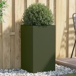 vidaXL Jardinière vert olive 42x38x75 cm acier laminé à froid