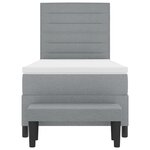 vidaXL Lit avec sommier avec matelas et banc gris clair 90x200 cm tissu