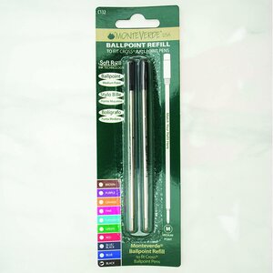 Blister 2 recharges billes pointe moyenne noir compatible avec Cross MONTEVERDE