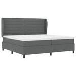 vidaXL Lit Box Spring avec Matelas Gris Foncé 200x200 cm Tissu