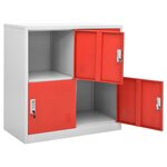 vidaXL Armoires à casiers 5 Pièces Gris clair et rouge 90x45x92 5cm Acier