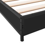vidaXL Cadre de lit noir 75x190 cm bois d'ingénierie et métal