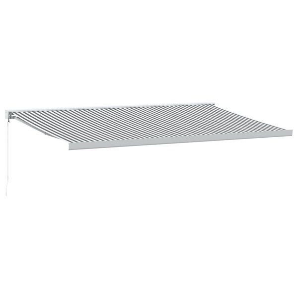 vidaXL Auvent rétractable anthracite et blanc 5x3 m tissu et aluminium