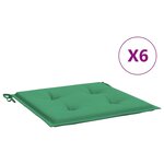 vidaXL Coussins de chaise jardin lot de 6 vert 40x40x3 cm tissu oxford