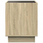 vidaXL Table de chevet avec LED infini chêne sonoma 40x40x50 cm