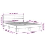 vidaXL Cadre de lit chêne fumé 160x200 cm bois d'ingénierie et métal