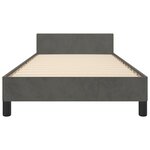 vidaXL Cadre de lit avec tête de lit Gris foncé 90x190 cm Velours