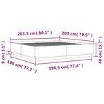 vidaXL Cadre de lit chêne sonoma 200x200 cm bois d'ingénierie