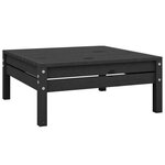 Repose-pied de jardin noir bois de pin solide 02_0014949