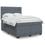 vidaXL Sommier à lattes de lit et matelas Gris foncé 140x190cm Velours