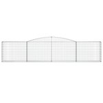 vidaXL Paniers à gabions arqués 15 Pièces 400x30x80/100 cm Fer galvanisé