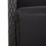 vidaXL Ensemble à manger de jardin coussins 7Pièces Noir Résine tressée