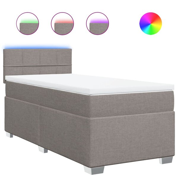 vidaXL Sommier à lattes de lit avec matelas Taupe 80x200 cm Tissu