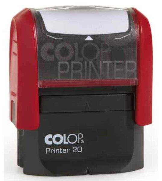 Tampon à texte Printer 20, à 4 lignes, avec bon inclu pour créer sa propre plaque de texte COLOP