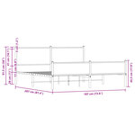 vidaXL Cadre de lit en métal sans matelas chêne fumé 180x200 cm