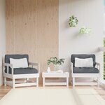 vidaXL Chaises de jardin et coussins lot de 2 blanc bois de pin massif