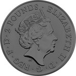 Pièce de monnaie en Argent 2 Pounds g 31.1 (1 oz) Millésime 2023 Burning Myths and Legends KING ARTHUR