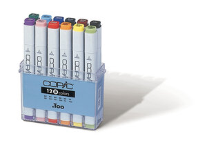 Set 12 marqueurs Manga Copic Marker Gris chaud