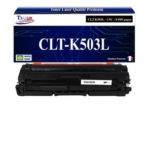 T3AZUR - Toner compatible avec Samsung CLT-K503L pour Samsung ProXpress C3010ND C3060FR - Noire
