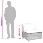 vidaXL Salon de jardin 11 Pièces avec coussins gris résine tressée