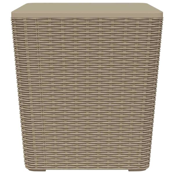 vidaXL Table de jardin avec couvercle amovible marron clair PP