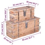 vidaXL Ensemble de deux coffres de rangement Bois d'Acacia