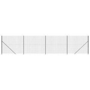 vidaXL Clôture en treillis métallique avec bride anthracite 1 6x10 m